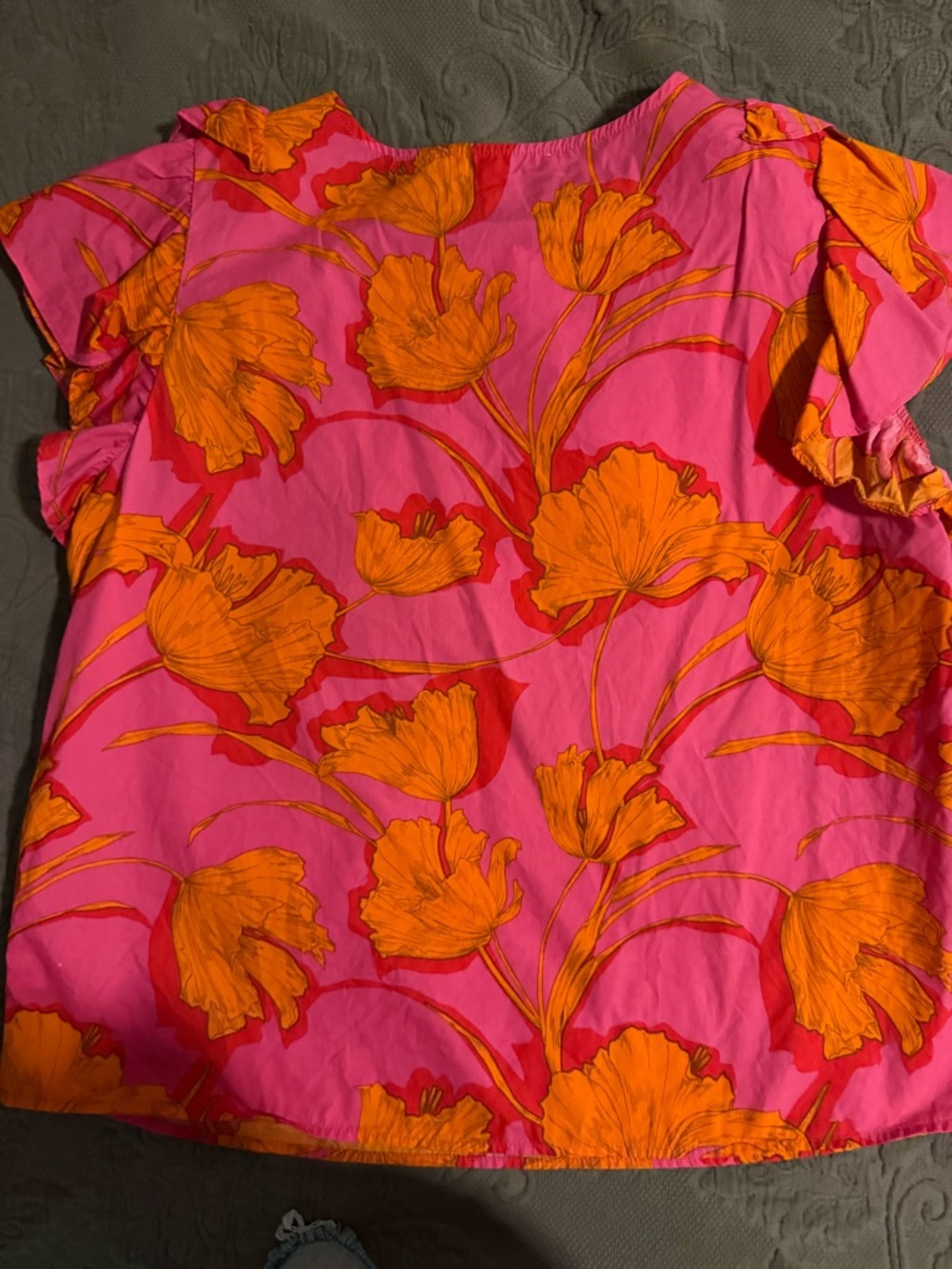 Sugarlips Hot Pink Top with Orange Floral Print